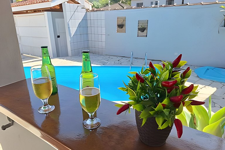 Praia, piscina e churrasco