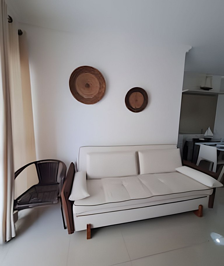 Apto completo, c/ piscina e frente mar